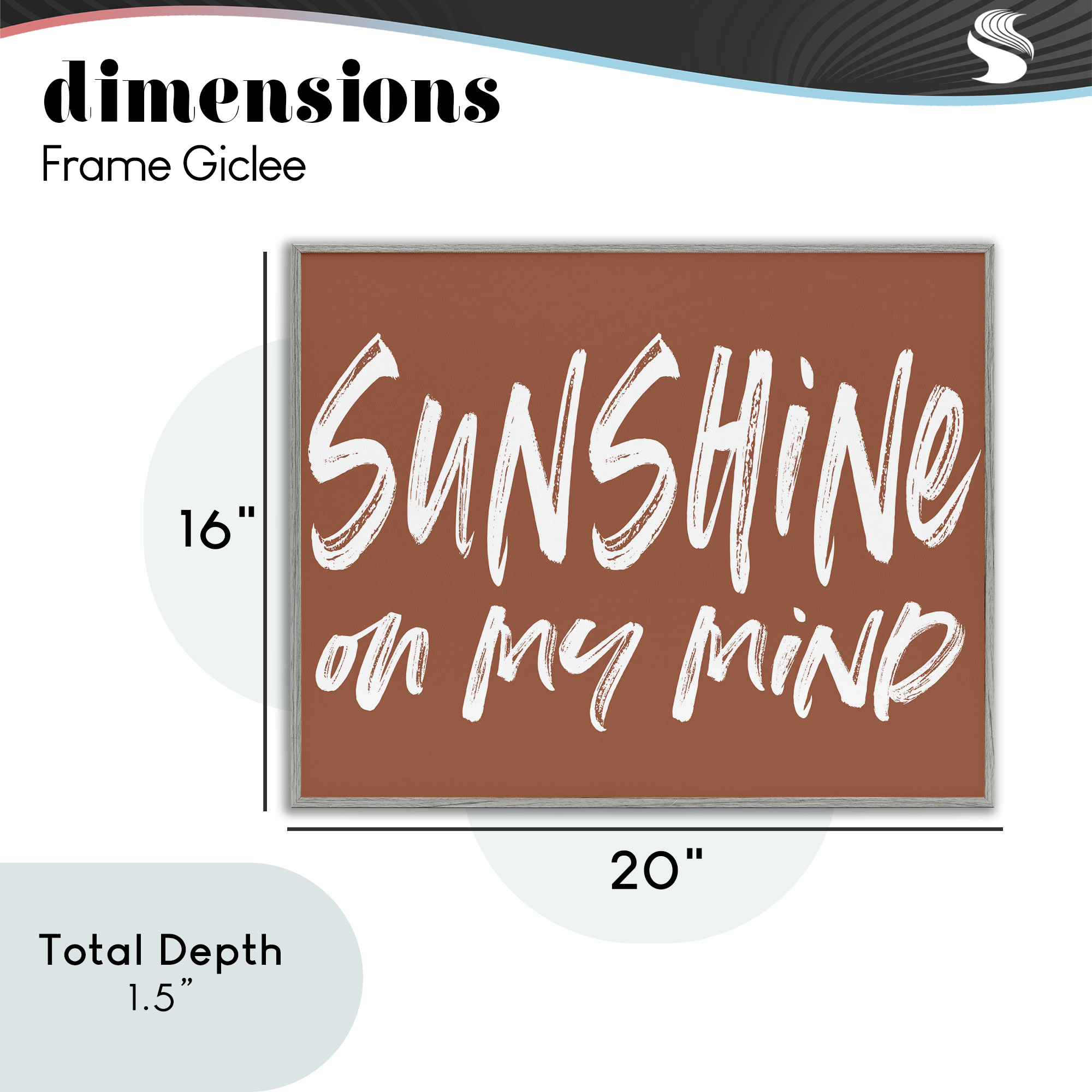 Sunshine State Of Mind Brown Gray Framed Giclee Art, design by Lettered and Lined
