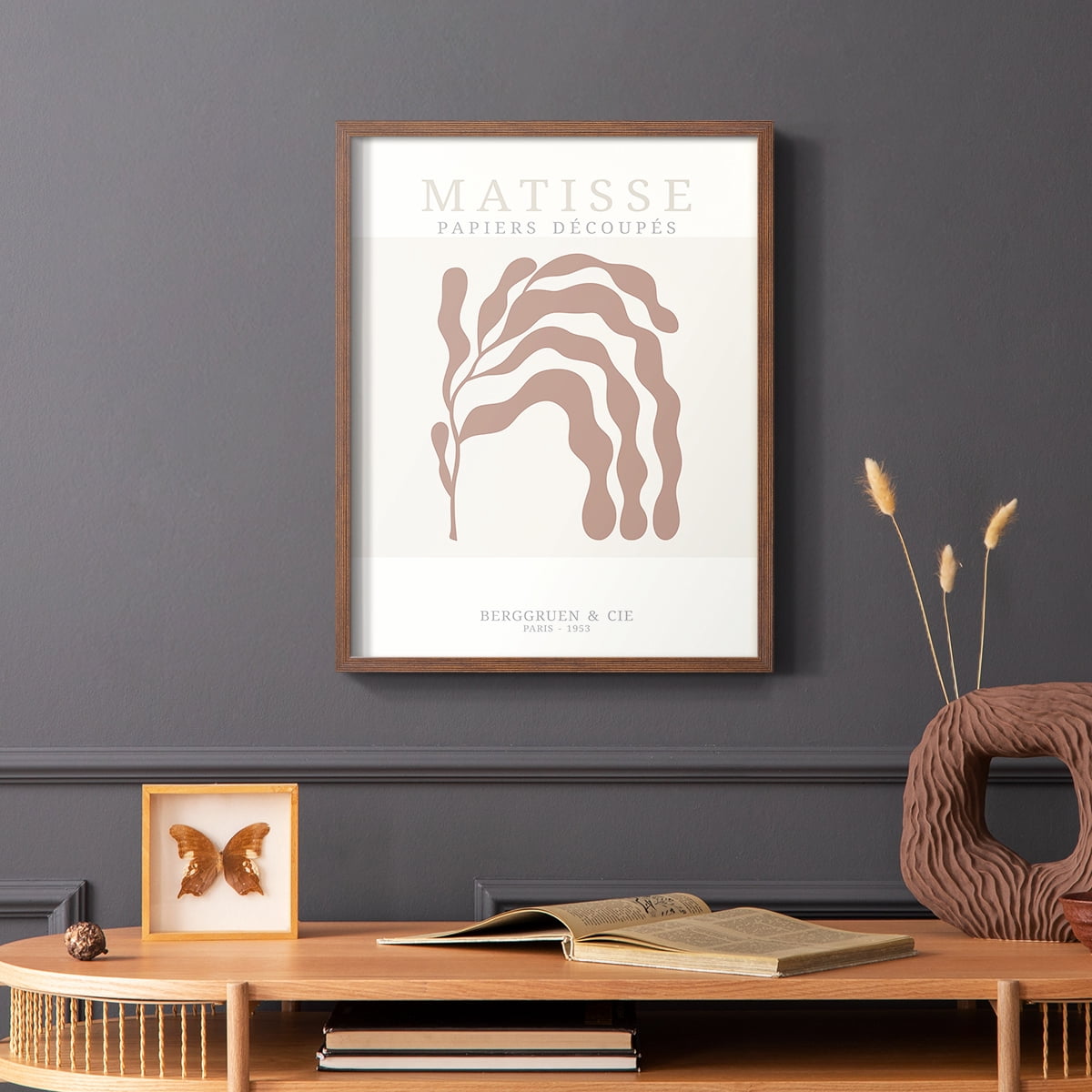 Matisse CDXXXII in Brown Solid Wood Framed Print No Nail Hanging