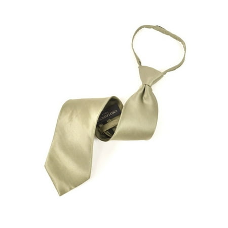 Circle Silk Tie - Men's Silk Solid Color Pre-tied Zipper Neck Tie