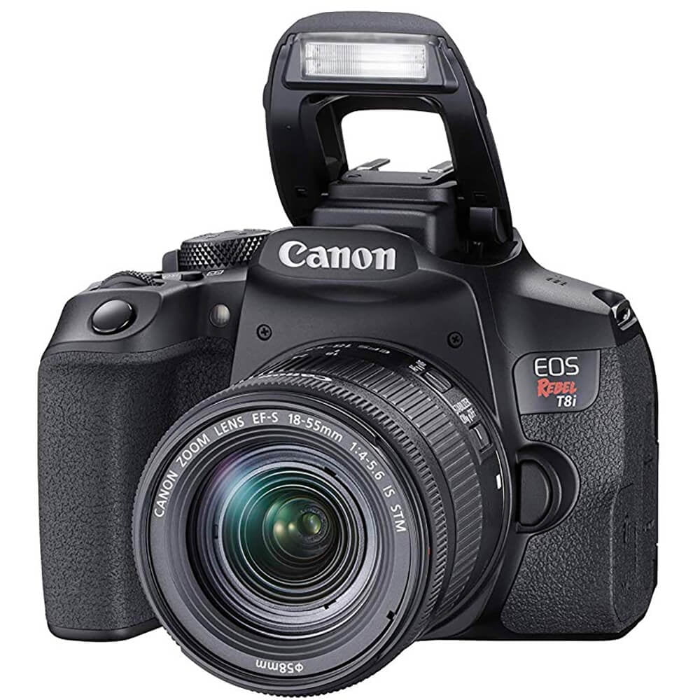 Canon EOS Rebel T8i EF-S 18-55mm is STM Lens Kit, Black - Walmart.com