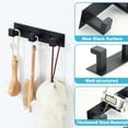 thumbnail image 3 of Coat Rack Wall Mount, 7.88 Inches Black Metal 3-Hook Organizer Coat Hooks, Wall Hooks for Hanging, Hat Rack Bag Hanger Key Holder for Wall, Purse Hanger Towel Racks for Bathroom, Not Adhesive, 3 of 9
