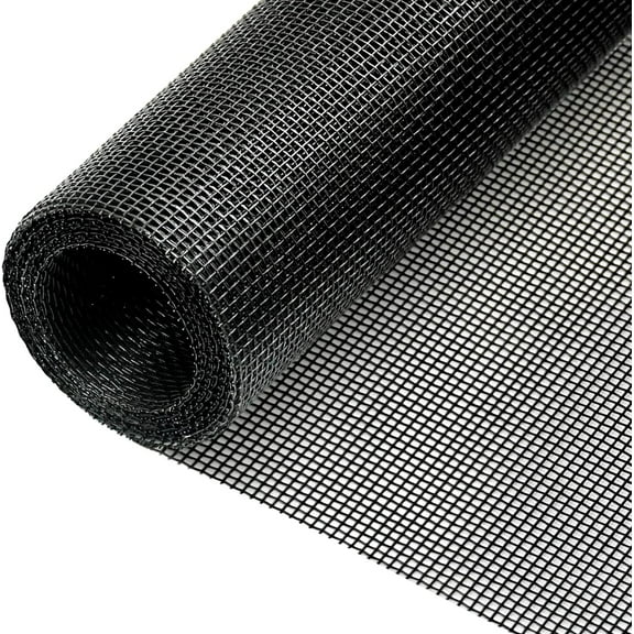 Window Screen Replacement - DIY Custom Adjustable Fiberglass Screen Mesh - Durable Screen Roll for Windows Doors and Patio Screen(48" x 106", Charcoal/Black)