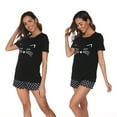 thumbnail image 3 of Women Cotton Pajamas Set Short Sleeve and Shorts Pajama Set for Women Cute Printed Womens Soft Summer Pajamas Sets 2 Piece Womens Loungewear Set, S-XXL, 3 of 13