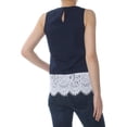 thumbnail image 3 of maison Jules Womens Lace-Trim Tank Top, Blue, X-Small, 3 of 3