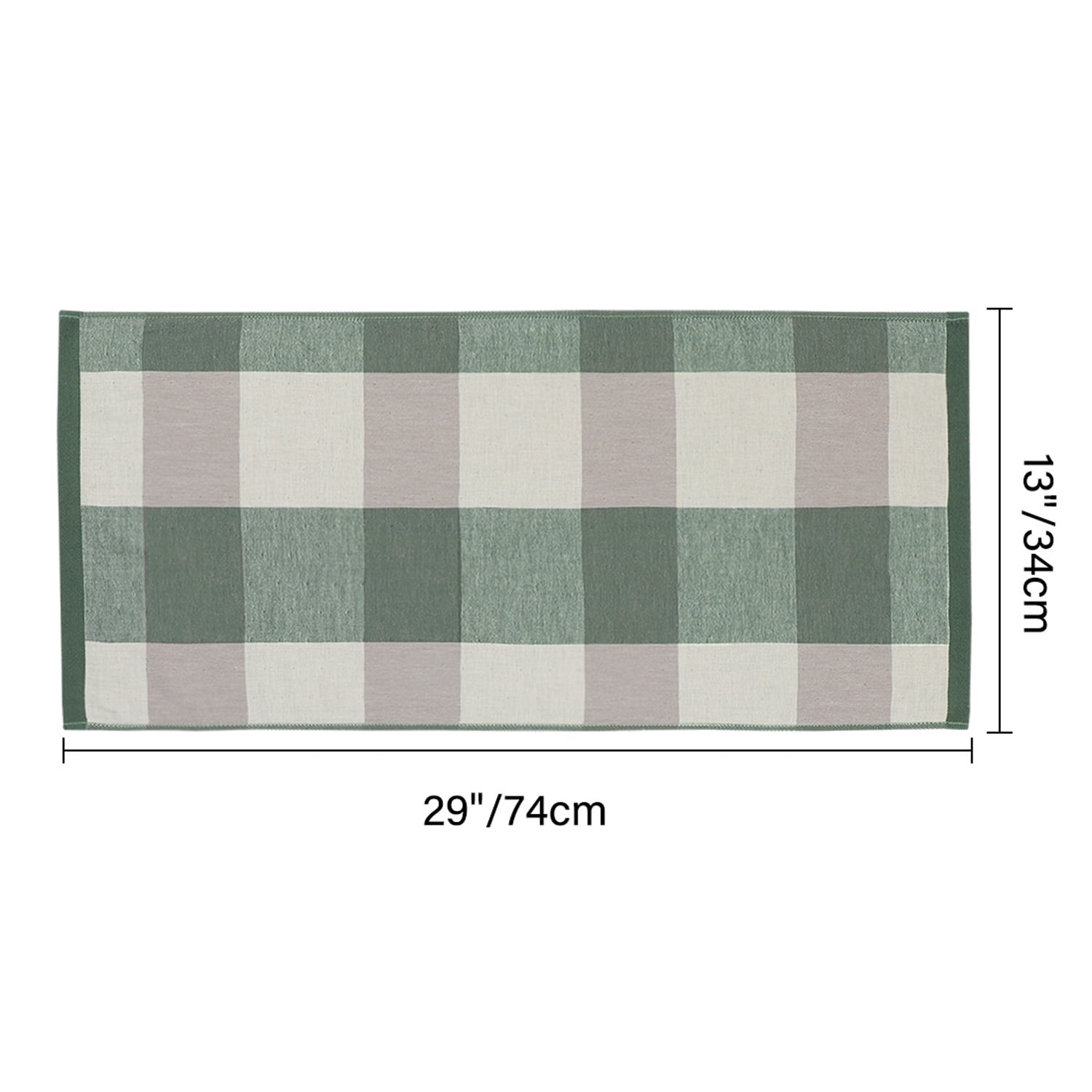 PiccoCasa 6Pcs 100% Cotton Kitchen Dish Towel 13" x 29" Green  Plaid