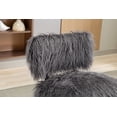thumbnail image 6 of 25.2'' W Accent Chair With Ottoman, Fur Plush Upholstered Chair with Metal Legs, Comfy Mid Century Modern Chair for Living Room Bedroom, Gray, 6 of 7