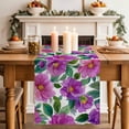 thumbnail image 2 of Table Runner 72 Inches Long for Kitchen Dining, Purple Flowers Dresser Scarf Farmhouse, Dining Table Decorations for Wedding/Parties, Spring Floral Leaves Botanical Watercolor 14 x 72 In, 2 of 8