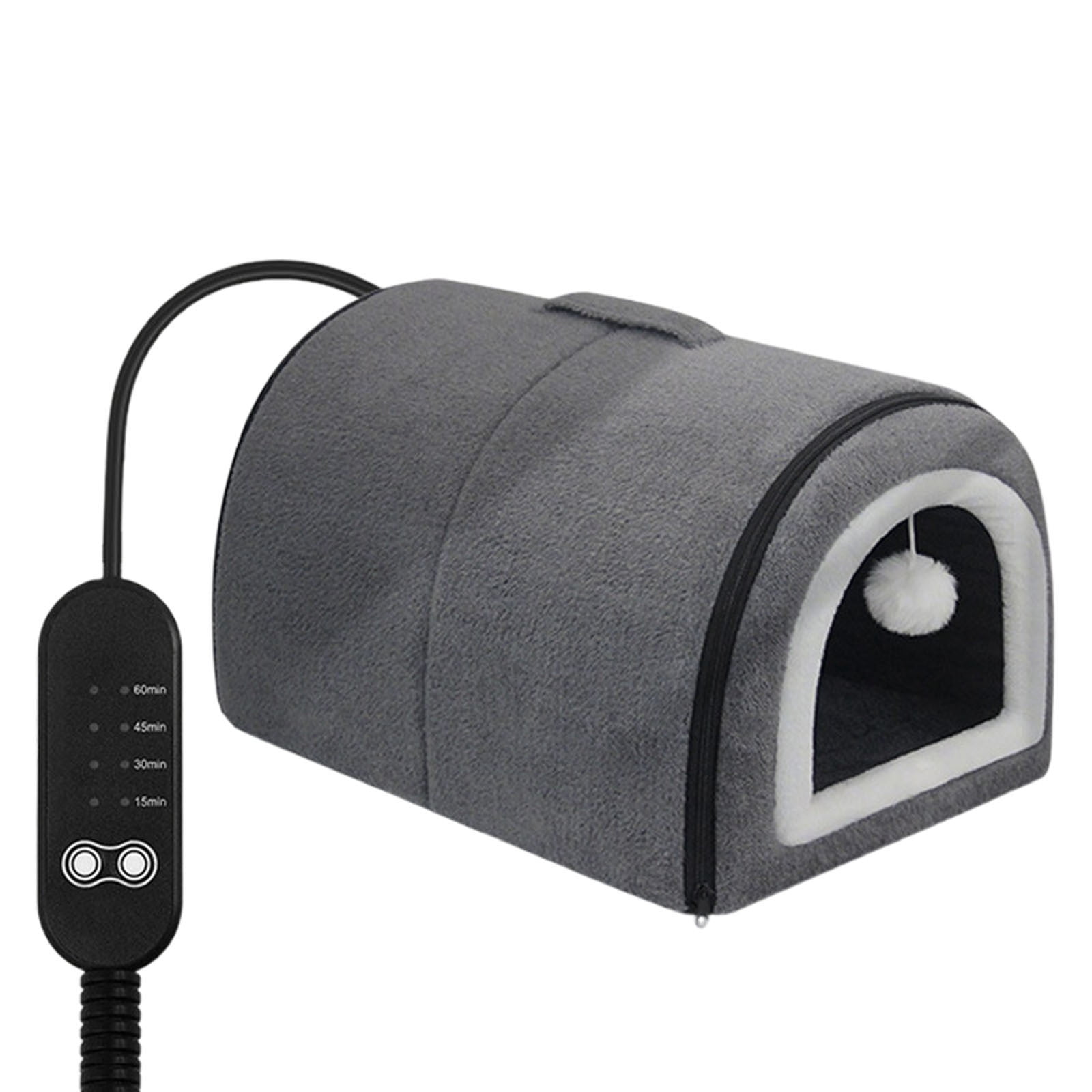 Heated Cat Bed Cat Bed Detachable Semi Enclosed Cat Bed With Arched Roof And Temperature Control Suitable For Small And Medium Sized Cat Breeds Suitable For Winter Home Travel,Gray 35x27x25cm