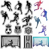 Football Club Clear Stamps Sports Soccer Player Crown Fences Reusable Retro Silicone Stamp Seals for Journaling Handmade Craft Scrapbooking Card Making Photo Album Supplies 6.3x4.3inch DIY