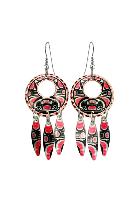 NW Native Totem Earrings: West Coast Earrings, Haida Earrings- Eagle Totem, Bear Totem, Raven Totem, Totem Mask, Wolf Haida Jewelry (TotemHaida)