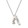 thumbnail image 1 of Delight Jewelry Silvertone 2-D Christmas Dog with Red Hat Silvertone Best Friends Forever Bar Charm Necklace, 23", 1 of 4
