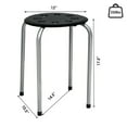 thumbnail image 2 of Gymax Set of 6 Portable Plastic Stack Stools Backless Classroom Seating Black and Gray, 2 of 10