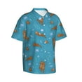 thumbnail image 2 of Sea Otter2 Men'S 3d Print Casual Button Down Shirts, Novelty Hawaiian Short Sleeves M, 2 of 8