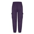 thumbnail image 5 of Afuyipoi Cargo Pants for Men, Stright Leg Cargo Pants with Multi-Pockets Casual Outdoor Workwear Purple S, 5 of 6