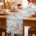 thumbnail image 5 of Table Runner - 72 Inch Long, Blue Beige Coastal Kitchen Dining Table Runner Dresser Scarves, Beach Starfish Summer Eucalyptus Vintage Farmhouse Decor for Coffee Tables Wedding Party Banquet, 5 of 8