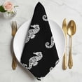 thumbnail image 2 of Ocean Seahorse Cloth Napkins, Summer Nautical Coastal Textured Black Washable and Reusable Dinner Napkins Set of 4, Table Napkin for Kitchen Party Birthday Wedding Hotel Housewarming 20"x20", 2 of 9