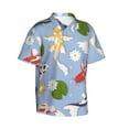 thumbnail image 2 of Daiia Colorful Koi Fish Hawaiian Shirt for Men Gentle Cotton Regular Short Sleeve Casual-3X-Large, 2 of 9
