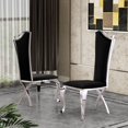 thumbnail image 4 of 79"L x 40"W Glass Dinette Set with 4 Chairs and Silver Stainless Steel Base, 4 of 4