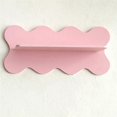 thumbnail image 3 of Wooden Wavy Storage Rack Wall Shelf Home Decoration Pink, 3 of 5