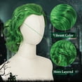 thumbnail image 6 of Phocas Short Green Wigs for Men Mens Wig Clown Wig 70s 80s Male Wig, 6 of 7