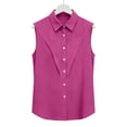 thumbnail image 5 of Button Front Women's Tank Tops Collared Sleeveless Solid Blouses Perfect for Work Weekend Errands and Casual Days Outgoing, 5 of 5