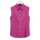 thumbnail image 5 of Tank Tops de Verano de las Mujeres Suelto Ajuste Solapa sin Mangas Botón Imitación de la Túnica de Lino, Verano Manga Larga Tops para las Mujeres Blusa Casual, 5 of 8