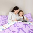 thumbnail image 4 of Manfei Kawaii Bow Knot Full Size Comforter Sets,Purple Dreamy Bowtie Bedding Comforter Set,Colorful Stars Reversible,3-Piece,1 Comforter and 2 Pillowcases, 4 of 7