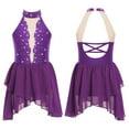 thumbnail image 5 of Zaldita Kids Girls Sparkly Rhinestone Sleeveless Figure Ice Skating Dress Gymnastic Skirted Leotard Dancewear Purple 16, 5 of 6