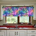 thumbnail image 3 of Yayeee Kitchen Curtains Tier Set of 2 Light Filtering 57"x24" Over Sink Window Panels, Colorful Starfish, 3 of 7