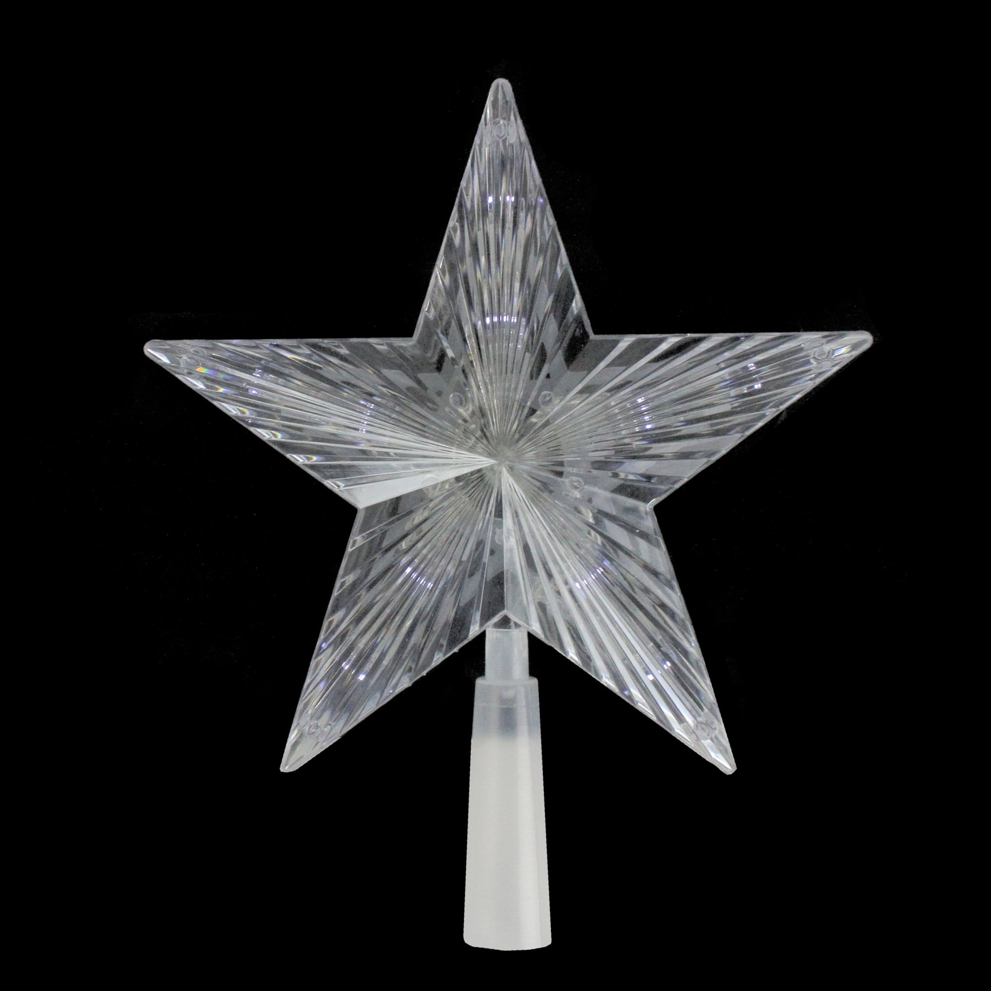 Northlight 10" Clear Crystal Star LED Christmas Tree Topper - Clear Lights