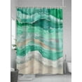 thumbnail image 5 of Fsddascl Green Coastal Shower Curtain Set - 72" x 78" Washable Bathtub Curtain with 12 Hooks, Summer Beach Nautical Abstract Art Waterproof Fabric Stall Shower Curtains for Bathroom/Bathtub Décor, 5 of 6