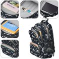 thumbnail image 4 of Dinosaur and Skeleton Navy Blue Backpack for School, Cute School Bag with Adjustable Shoulder Straps and Padded Back, 16.9"x12.6"x5.9", 4 of 5