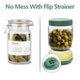 thumbnail image 4 of Luvan 34oz Glass Pickle Jar with Flip Strainer, Hourglass Container for Jalapenos, Olives, Fruit & Kimchi, BPA-Free, Dishwasher Safe, 4 of 12