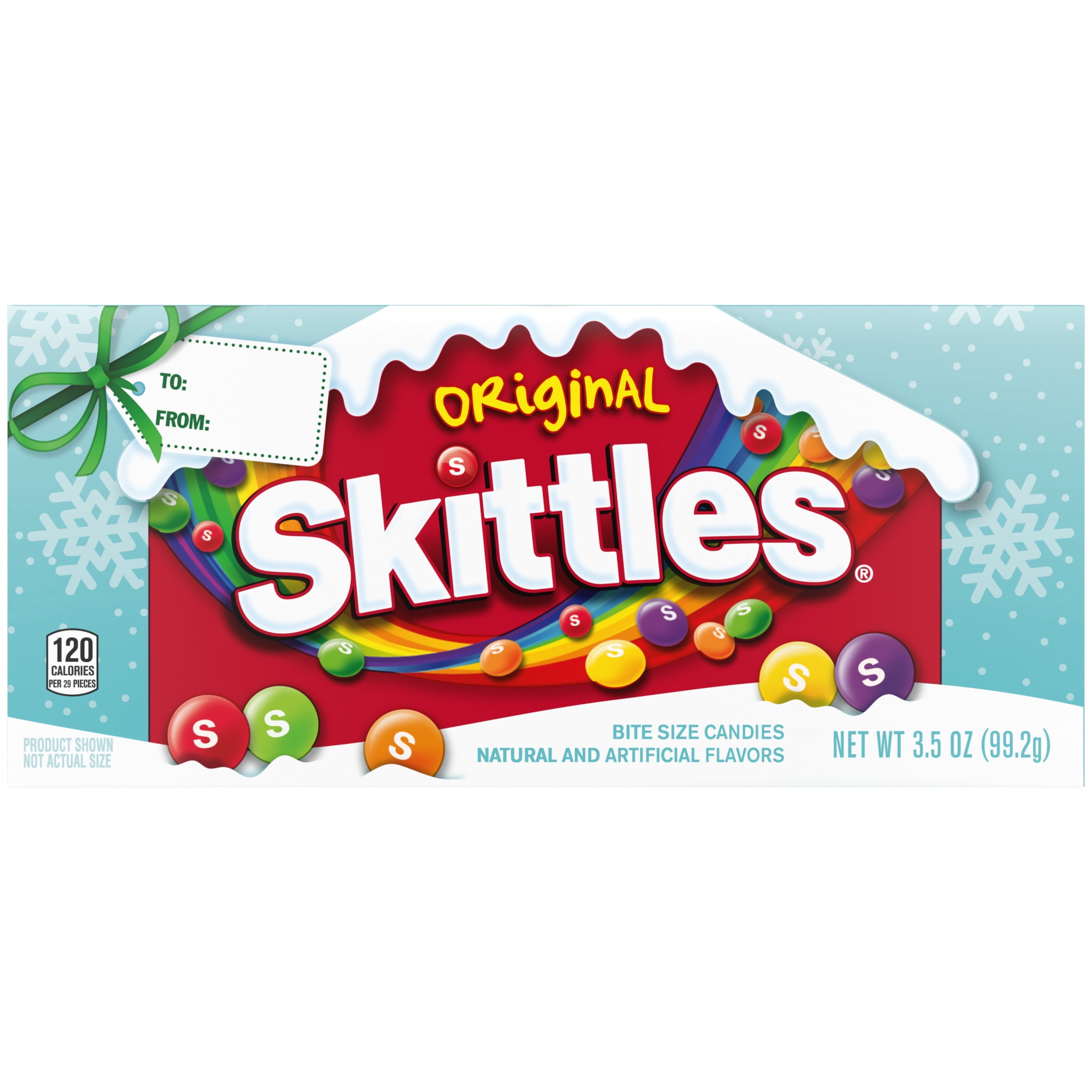 (12 pack) Skittles Original Chewy Christmas Candy Holiday Theater Box - 3.5 oz
