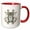 Red/White, variant on 3drose, Letter M- White Rabbits Monogram with Shells and Crown, 11oz Two-tone Red Mug