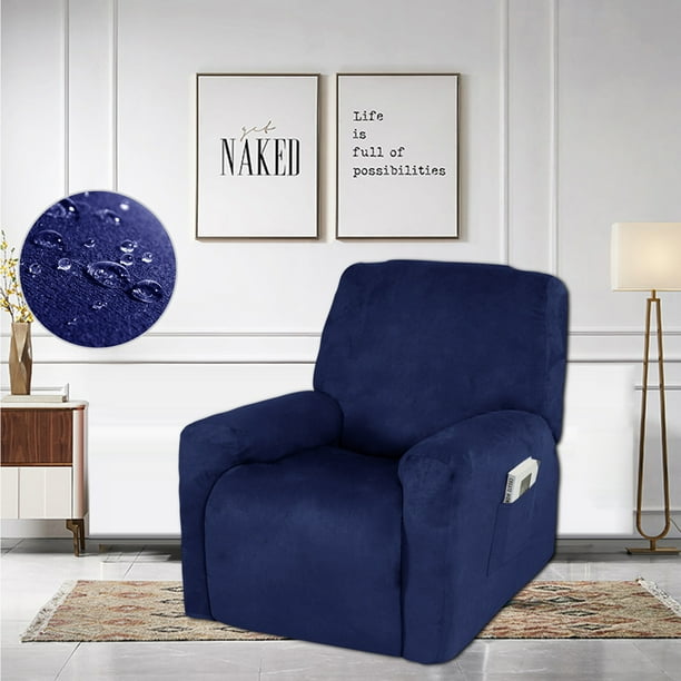 4 Separate Piece Waterproof Stretch Recliner Sofa Cover Suede