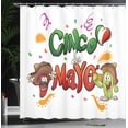 thumbnail image 3 of Ambesonne Cinco de Mayo Shower Curtain, Mexican Cartoon, 69"Wx84"L, Multicolor, 3 of 4