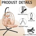 thumbnail image 5 of FKS LIFE Hanging Egg Chair with Stand and Leg Rest Indoor Outdoor Swing Egg Chair Hammock Chair Porch Balcony Garden Patio, 5 of 10