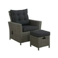 thumbnail image 2 of Alaterre Asti Osier / Rotin Inclinable et Pouf avec Coussin en Gris, 2 of 4