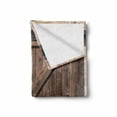 thumbnail image 2 of Rustic Soft Flannel Fleece Throw Blanket, Aged Sliding Door Weathered Texture Vintage Style Architectural Rural Print, Cozy Plush for Indoor and Outdoor Use, 60" x 80", Brown, by Ambesonne, 2 of 6