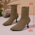 thumbnail image 4 of Dasayo Women's Boots Ankle Yellow Dress Fall Pull on High Heel Stretch Mesh Boots Shoes for Women 41, 4 of 7