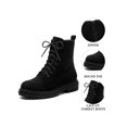 thumbnail image 3 of BLISSFUL STEP Women's Combat Boots Ankle Booties Lace-up Platform Zipper Lug Sole Boots Ankle Boots Black 6.5, 3 of 8