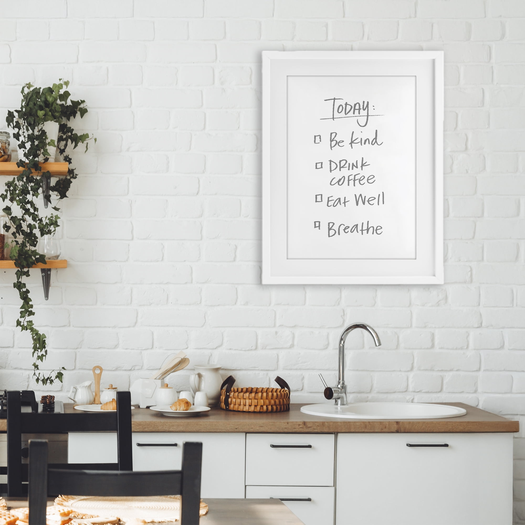 Stupell Industries Simple Today's Checklist White Framed Print Under Glass, design by SD Graphics Studio