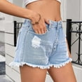 thumbnail image 5 of zbxnLI Women's Pull on Denim Shorts Trendy Summer Jean Shorts for Women Short Jeans with Pockets, 5 of 7
