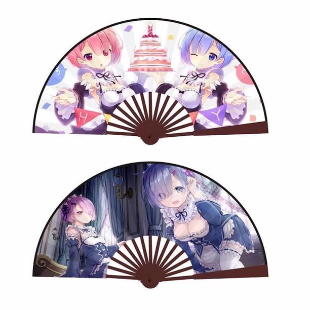 Anime con ventilador plegable que comienza en otro mundo Ram Rem x2
