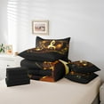 thumbnail image 5 of Golden Musical Notes Bed in a Bag King Size Comforter Set 7 Pieces,Swirl Spiral Circle Bedding Sets Hip Hop Pop Music Sheet Set with Comforter,Modern Rock Bed Set, 5 of 6