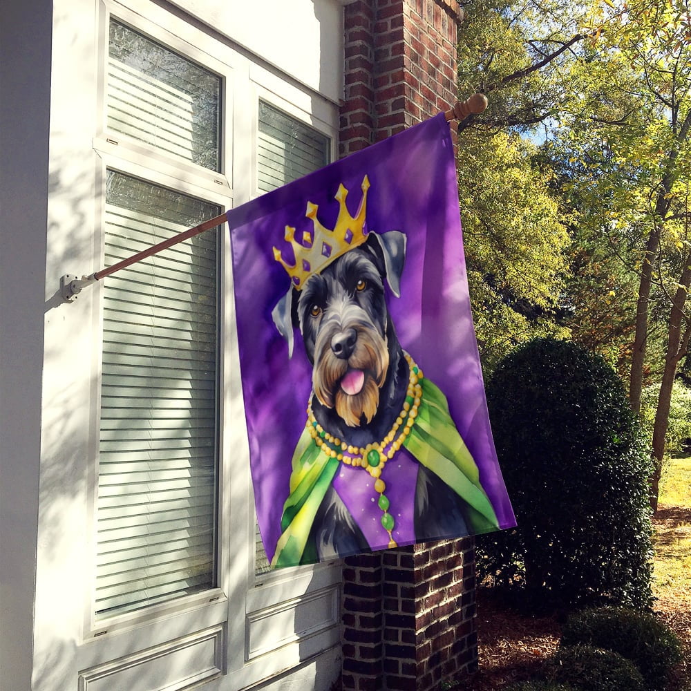 Giant Schnauzer King of Mardi Gras House Flag 28 in x 40 in