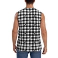 thumbnail image 4 of Bingfone Anchor Black Tartan Plaid Pattern Men's Tank Tops Workout Sleeveless Tee Shirts Running Beach Tanks for Men-3X-Large, 4 of 8