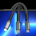 thumbnail image 6 of 100W Fast Charging Data Cords Transparent Mid Card LED Triple in One Braided for Multiple Devices, 6 of 8