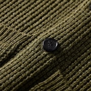 Mens Shawl Collar Cardigan Sweater Button up Merino Wool Sweater
